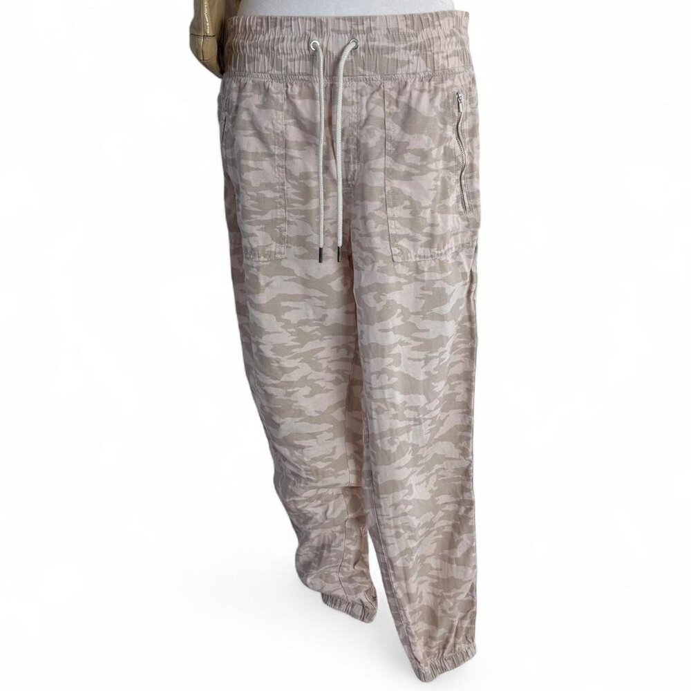Athleta Cabo Tide Linen Joggers | Size 6 | Stone Camo
